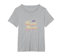 Hocus Pocus, Bruja mágica de Halloween, Camiseta, Mujer Tallas Grandes, Gris Jaspeado, 2XL Grande