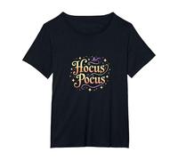 Hocus Pocus, Bruja mágica de Halloween, Camiseta, Mujer Tallas Grandes, Negro, 2XL Grande