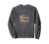Hocus Pocus, Bruja mágica de Halloween, Sudadera, Unisex para Adultos, Jaspeado Oscuro, L