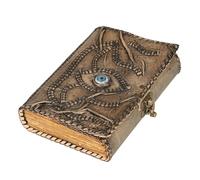 Hocus Pocus - Cuaderno de hechizos hecho a mano con diseño gótico de grimorio con diseño de mal de ojo, diario de brujería vintage, decoración de Halloween, regalo de cosplay de fantasía, 7 x 5
