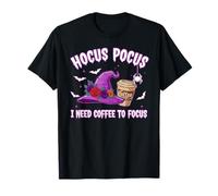 Hocus Pocus I Need Coffee To Focus Halloween Funny Teacher Camiseta