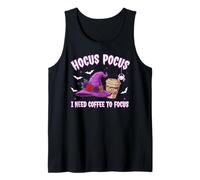 Hocus Pocus I Need Coffee To Focus Halloween Funny Teacher Camiseta sin Mangas