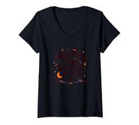 Hocus Pocus Necesito Chocolate para concentrarme Camiseta Cuello V, Mujer, Negro, L