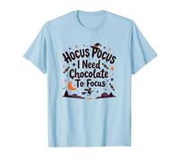 Hocus Pocus Necesito Chocolate para concentrarme Camiseta, Hombre, Azul Bebé, L
