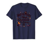 Hocus Pocus Necesito Chocolate para concentrarme Camiseta, Hombre, Azul Marino, L