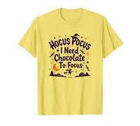 Hocus Pocus Necesito Chocolate para concentrarme Camiseta, Hombre, Limón, L