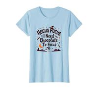 Hocus Pocus Necesito Chocolate para concentrarme Camiseta, Mujer, Azul Bebé, L