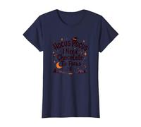 Hocus Pocus Necesito Chocolate para concentrarme Camiseta, Mujer, Azul Marino, L