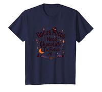 Hocus Pocus Necesito Chocolate para concentrarme Camiseta, Niños, Azul Marino, 2 años