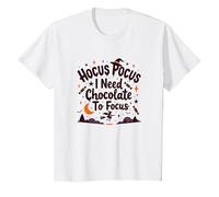 Hocus Pocus Necesito Chocolate para concentrarme Camiseta, Niños, Blanco, 2 años