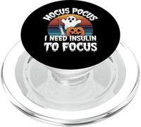 Hocus Pocus Necesito Insulina para Enfocar Diabetes Retro Diabético PopSockets PopGrip para MagSafe