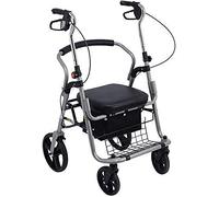 HODAGES Andador con Andador Plegable, Andador con Sistema de Freno Doble con Asiento y Ruedas, ayudas para la Movilidad para Caminar, Bastidor para Andar