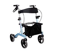 HODAGES Ayuda para Caminar 4 Ruedas Plegable, Andador con Sistema de Freno Doble, Altura de Rodadura Ajustable para Personas Mayores Que Caminan