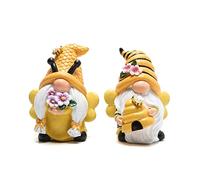 Hodao Decoraciones de gnomos de jardín de otoño, gnomo de Abeja de Miel, decoración del Día Mundial de Las Abejas, Regalos - Figura de Enano Sueco, decoración de gnomos para el hogar (2 Piezas)