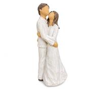 Hodao Estatua de resina de beso de pareja, escultura romántica abstracta para decoración del hogar, regalo de boda de aniversario cálido para esposa, marido, mesa de estante para dormitorio, recuerdo