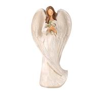 Hodao Figura de ángel Rezando de Resina de 8.9 Pulgadas para Regalos, decoración del hogar, Estatua de ángel Conmemorativa, exquisitamente tallados y Pintados a Mano (sosteniendo la Cruz)