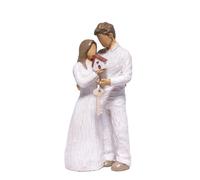 Hodao Figura de pareja artística, estatua de amor de resina hecha a mano con llave de casa, regalo romántico para decoración del hogar, aniversario de boda, nuevo hogar