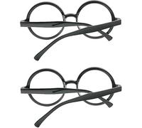 HODASHI 2 gafas redondas negras de mago, gafas de plástico para disfrazarse, regalos malvados para niñas y niños