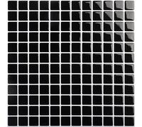 Hode Azulejos Adhesivos Cocina Baño Mosaico Negro, Decoracion Baldosas Adhesivas Pared, Impermeables Vinilos Baño Cocina Azulejos, Vinilo Adhesivo Pared 4 Piezas, 23.6x23.6cm