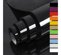 Hode Papel Adhesivo para Muebles Vinilos Adhesivo para Muebles Puertas Ventanas Pegatina de Vinilo Adhesivo Muebles 40X600cm (Negro)
