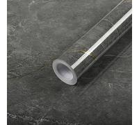 Hode Vinilo Adhesivo Marmol Encimera Cocina, Papel Vinilico Pintado Adhesivo para Forrar Vinilos Muebles, Papel Tapiz Paredes Rollo Autoadhesivo, Mesa impermeable Decoración Gris 30x300cm