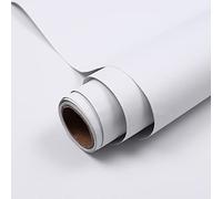 Hode Vinilo Adhesivo Muebles Blanco 90x600cm, Papel Adhesivo para Muebles Mate, Papel Pintado Autoadhesivo para Paredes, Armarios, Bricolaje Vinilos Decorativos Impermeable