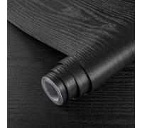 Hode Vinilo Adhesivo Muebles Madera Negro, Decorativo Papel Adhesivo para Muebles Negro Mate Efecto, Impermeable Vinilo Autoadhesivo Pared Cocina, Encimera, Puertas, Mesa(40X300cm)