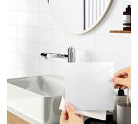 Hode Vinilo Azulejos Adhesivos Cocina, Blanco Baldosas Adhesivas Pared Baño, 24 Piezas Decoración Vinilo Adhesivo Pared (15X15cm), Impermeables Pegatinas De Baldosas