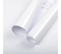 Hode Vinilo Blanco Brillo Adhesivo Pared Muebles Cocina, 40x600cm Papel Pintado Autoadhesivo Forrar Muebles Pared Impermeable Decorativos Armarios
