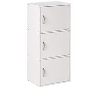 Hodedah Estanteria con 3 Repisas en Madera MDF Color Blanco