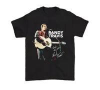 HODETXAATU Randy Travis On Stage Signature Men T Shirt GiftBlackL