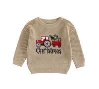 HodJIU Jersey de punto para bebés, niños y niñas, de manga larga, para Navidad, mi primer conjunto navideño de invierno, 3-6 meses