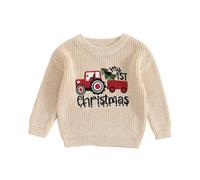 HodJIU Jersey de punto para bebés, niños y niñas, de manga larga, para Navidad, mi primer conjunto navideño de invierno, 12-18 meses