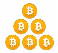 HODL 21 Bitcoin - Marcador de pelota de golf todo de metal, paquete económico de 5, funciona con la mayoría de clips magnéticos de sombrero y herramientas de reparación de divot con soporte magnético,