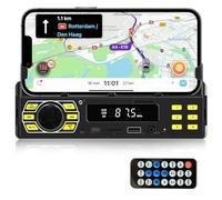 Hodozzy 1 DIN Radio Coche con Bluetooth 1 DIN Car Radio con App Control Reproductor MP3 de Coche Estéreo Soporte Manos Libres/U Disco/FM/TF Card/AUX-in/Control de Voz Radio con Soporte para Teléfono
