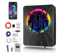 Hodozzy 1200W Subwoofer Activo para Coche 10 Pulgadas,Conjunto de Subwoofer y Amplificador Ultraplano de Alta Potencia para Debajo del Asiento con Luz RGB Sincronizada con el Ritmo