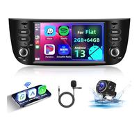 Hodozzy 2G+64G Android Radio Coche 2 DIN para Fiat Punto 2010-2016/ Linea 2012-2015 con Carplay Inalámbrico Android Auto Pantalla Táctil 6,2 Pulgadas con GPS Bluetooth WiFi FM/RDS Radio Cámar Canbus