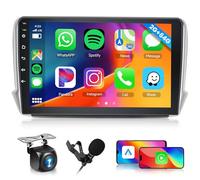 Hodozzy 2G+64G Radio Coche para Peugeot 208/2008 2012-2018 con Carplay Android Auto Mirror Link Inalámbrico, 10,1 Pulgadas Pantalla Táctil de GPS Bluetooth WiFi DSP FM/RDS Radio, Control del Volante