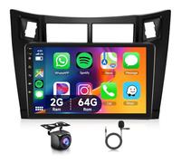 Hodozzy 2G+64G Radio de Coche para Toyota Yaris 2005-2011 con Carplay Android Auto Mirror Link Inalámbrico, 9 Pulgadas Pantalla Táctil de GPS Bluetooth WiFi EQ/DSP FM/RDS Radio, Control del Volante