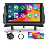 Hodozzy 2G+64G Radio para Renault Clio 3th 2005-2014 con Carplay Android Auto Mirrorlink Inalámbrico, Radio Coche 9 Pulgadas Pantalla Táctil GPS Bluetooth WiFi EQ/DSP FM/RDS, Control del Volante