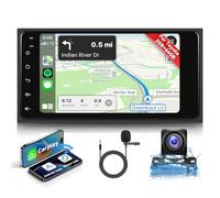 Hodozzy 2G+64G Radio para Toyota Hilux RAV4 Corolla Prado Land Cruiser con Carplay Inalámbrico Android Auto, Radio Coche 2 DIN 7 Pulgadas Pantalla Táctil GPS Bluetooth WiFi FM/RDS, SWC, Cámara
