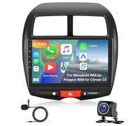 Hodozzy 2GB 64GB Radio para Citroen C4 (2007-2013)/Mitsubishi ASX (2010-2016)/Peugeot 4008 (2012) Carplay Android Auto, 10,1 Pulgadas 2 DIN Pantalla Táctil Radio Android GPS WiFi Bluetooth RDS Cámara