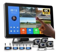 Hodozzy 4 Canales Cámara de Marcha Atrás Kit con 4K Grabación en Bucle, 10,1 Pulgadas IPS Divididas Monitor con 4 Cámaras, Impermeable Visión Nocturna Cámara Visión Trasera con BSD, Imagen Especular