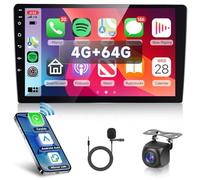 Hodozzy 4G+64G Android 2 DIN Radio de Coche,10,1 Pulgadas Pantalla Táctil con Navegación GPS Bluetooth Wireless Carplay Android Auto,Pantalla Coche 2 DIN WiFi FM/RDS Radio EQ/USB/SWC+AHD Cámara