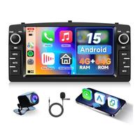 Hodozzy 4G+64G Android Radio para Toyota Corolla E120 E130 2000-2007 BYD F3 2006-2013 con Carplay Android Auto Inalámbrico, Pantalla Táctil 7 Pulgadas 2 DIN con GPS, Bluetooth WiFi DSP FM/RDS Cámara