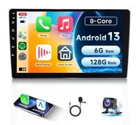 Hodozzy 6GB+128GB 8 Núcleos Android Radio de Coche 2 DIN con Carplay Android Auto Inalambrica, 10,1 Pulgadas Pantalla Táctil con Navegación GPS WiFi Bluetooth, Control de Volante FM/RDS Radio+Cámara