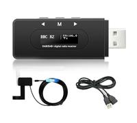 Hodozzy Adaptador Dab/Dab+ para Coche-Receptor de Radio Digital Dab con Antena Activa, Dongle USB 2.0 Módulo Dab Radio Universal, Transmisor FM, Pantalla OLED, Función Line-out para Radios MP5/MP3