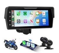 Hodozzy GPS para Motocicleta con Carplay y Android Auto, 6,86 Pulgadas Pantalla Carplay Portátil con Dashcam Delantero Trasero, Pantalla Táctil Impermeable IP67 con Bluetooth/Control por Voz