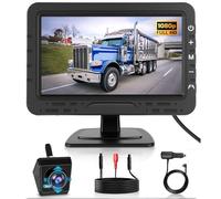 Hodozzy Kit de Monitor con Cámara Marcha Atrás Cable con Cámara de 360°, 1080P Pantalla 4,3 Pulgadas Camara de Vision Trasera, Visión Nocturna IP68 Impermeable Cámara Atras Coche con Líneas Guía DIY