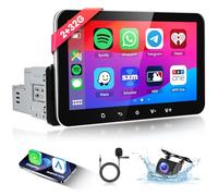 Hodozzy Radio de coche Android 1 DIN con inalámbrico Carplay Android Auto, pantalla táctil de 7 pulgadas, 1 DIN 2G 32G con Bluetooth Mirror Link WiFi Navegación GPS, EQ, FM Radio, SWC + cámara de